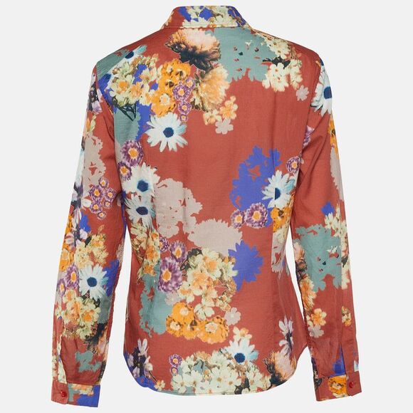 Etro Multicolor Floral Printed Cotton Long Sleeve Button Front Shirt L